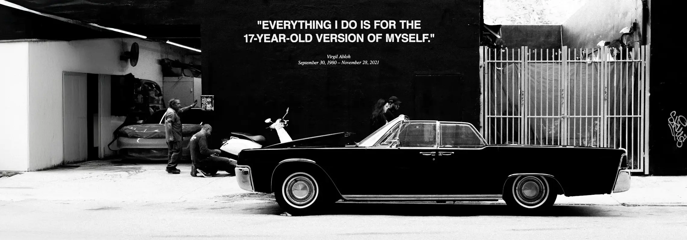 Virgil Abloh Off-White Zitat an Wand